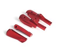 DIQXLGS Motorcycle Accessories Rear Passenger Foot Peg Extensions For VESPA GTS250 GT60 GT GTS GTV 125 200 250 300 GTS300(RED,SET)