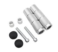 DIQXLGS Motorcycle ATV CNC Aluminum M8 Footrests Foot Pegs Pedals For Bike Scooter Dirt Bike ATV Universal Accessory(Silver)
