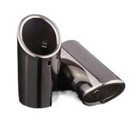 DIQXLGS Stainless Steel Exhaust Tips Pipe Muffler For A3 A4 B8 A6 C6 A5 Q5 Q7 Q3 A1 A8 76mm Tailpipe Car Accessories(BLACK,2PCS)