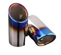 DIQXLGS Stainless Steel Exhaust Tips Pipe Muffler For A3 A4 B8 A6 C6 A5 Q5 Q7 Q3 A1 A8 76mm Tailpipe Car Accessories(Blue,2PCS)