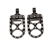 DIQXLGS Universal Motorcycle CNC Wide Fat Footpegs 360° Roating Foot Pegs For Harley For Dyna Fat Bob For Softail For Sportster For Street Bob(BLACK)