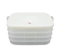DIRBAK 4 Layer Stackable Food Storage Container, Large Capacity Airtight Cookie Dumpling Box, Food Grade PP Food Preservation Box, for Freezer Refrigerator Kitchen Storage.