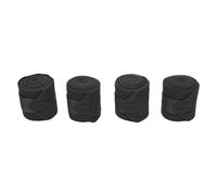 DIRBAK 4PCS Fleece Horse Polo Leg Wraps, Soft Protective Training Bandages, 4.3in wide 9.8ft long, breathable soft fleece, adjustable secure fit for horse daily training and polo (Black)