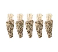 DIRBAK 5 Piezas de Conejo Tejido Zanahoria Hámster Molar Madera Natural Hierba Zanahoria para Mascotas Pequeñas Masticar Juego de Dentición para Conejo Jaula de Conejillo de Indias