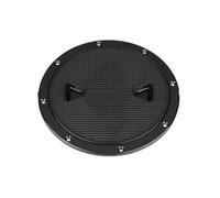 DIRBAK ABS Round Deck Inspection Hatch, ScrewOut Anti Slip Inspection Cover | Flush Mount 4 6 8 Inch Sizes, for Marine Boat Yacht Access, Black White (Black 6in)