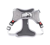 DIRBAK Arnés para mascotas, ajustable, cómodo, reflectante, chaleco para perros, arnés para perros medianos y grandes, paseos diarios, aventuras al aire libre, poliéster, gris, M