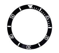 DIRBAK Bisel de reloj Insertar bucle Piezas de repuesto Cerámica de alto grado Antidesgaste Rayado brillante para relojes de lujo Negro Azul Té Verde Oro 38 mm (Black)