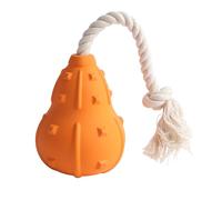 DIRBAK Calabaza para masticar mascotas, mordedor de goma duradero, diversión interactiva para perros y gatos con cuerda de algodón, juego en interiores y exteriores