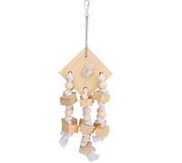 DIRBAK Columpio colgante de madera natural para pájaros, accesorio para jaula para loros, guacamayos, cacatúas, conures, hecho de material seguro que no es de madera, tamaño 38x13, 5x1,