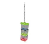 DIRBAK Comedero colgante para pájaros y mascotas, juguete para buscar comida, para pollos tropicales, loros, rompecabezas acrílico seguro, juego interactivo