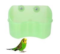 DIRBAK Comedero para pájaros, cuenco de comida para pájaros, taza de alimentación montable duradera para mascotas pequeñas, loros Chinchilla, plástico verde, 11,5x8x7cm