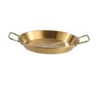 DIRBAK Dual Handle Oval Stainless Steel Pan. Large capacity cooking pan for paella, seafood, and home or restaurant kitchen use.