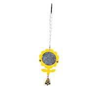 DIRBAK Espejo para pájaros, mordedura segura, antirotura, lindo espejo con campanas para loros, pájaros, material metálico acrílico, amarillo, colores brillantes, fácil de colgar en la