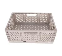 DIRBAK Foldable Storage Crate, Large Capacity Collapsible Plastic Organizer, Multi Purpose Storage Basket for Home, Office and Laundry Use, Grey 16.9x11.3x6.4 Inch