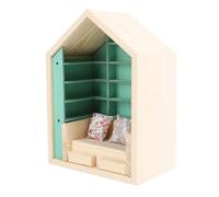 DIRBAK Handcrafted Wooden Miniature Library Bookshelf for Home Office Decor, Stress Relief, 1 Piece