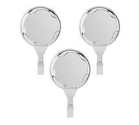 DIRBAK Juego de 3 piezas de soporte de gancho de pared para toallas de ABS con ventosa, resistente, fácil de instalar, no necesita perforación para baño, cocina, plástico pulido Plateado