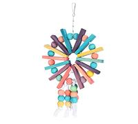DIRBAK Loro Bloque de Color Pájaro Masticador de Madera Juguete Colgante Mascotas Columpio Colorido para Jaula de Pájaros Ejercicio y Estimulación Mental Hecho de Material de Tronco