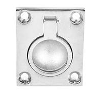DIRBAK Manija de tracción de piso cuadrada para barco marino, anillo de hebilla de elevación al ras de acero inoxidable 316, 48x38mm, tornillo pulido de espejo duradero fijo para yate