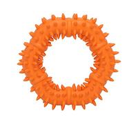DIRBAK Masticar espinas para perros, goma de primera calidad, diseño duradero de espinas, limpieza de dientes, juego interactivo, anillo de rebaba voladora para cachorros de perros
