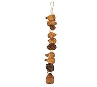 DIRBAK Masticar pájaros troncos naturales nueces morder colgante loro masticar para periquitos guacamayos periquitos hecho a mano seguro duradero boca de molienda 11.8 pulgadas