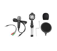 DIRBAK Micrófono de condensador TRS de 3,5 mm Plug and Play Micrófono de grabación de sonido con calidad de estudio profesional con trípode resistente para transmisión en vivo Podcasting
