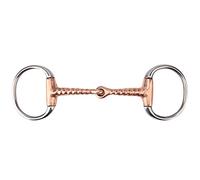 DIRBAK Mordaza de caballo Broca de huevo de acero inoxidable Boca de sacacorchos de cobre Anillo suelto ecuestre Mordaza de mejilla completa Anillo en D Anillo de mordaza Brocas para