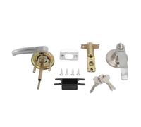 DIRBAK Palanca de puerta de entrada Juego de manijas de puerta con cerradura de aleación de aluminio con 3 llaves Durable y fácil de instalar para USO en interiores, dormitorios, baños y
