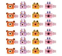DIRBAK Pinzas para el pelo para mascotas, de resina, con forma de mini cámara, pasadores para el pelo de para peluche pequeño, mini taza de té, Yorkie, gatito, mascota, 24 piezas,