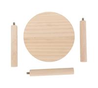 DIRBAK Plataforma de madera para juegos de hámster, soporte redondo, plataforma de escalada para ejercicios de animales pequeños para jaula de hámster, madera de pino, sin olor natural,