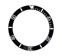 DIRBAK Reemplazo del anillo de inserción del bisel del reloj Material de aluminio Bisel en bucle 4 colores Verde Azul Negro Negro Rojo Ligero Durable Antiarañazos Reemplazo perfecto para (Black)