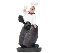 DIRBAK Resin Chef Statue Nordic Style Lifelike French Chef Figurine Kitchen Restaurant Decoration Craft Gift for Home Bistro Bakery Shop Resin Material 7.2 x 3.5 x 2.9 Inches