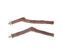 DIRBAK Soporte para pájaros de madera Natural, perca, superficie rugosa, palo de ejercicio para periquitos, cacatúas, Conure Lovebirds, paquete de 2