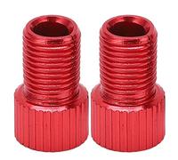 DIRBAK to Schrader Valve Converter, Durable Aluminum Alloy, 2pcs Set 15x9.5mm, for Bicycle Tire Inflation, Ideal for Mountain Bike Riders (Red)