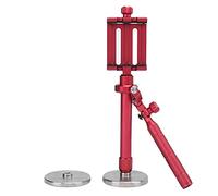 DIRBAK VS3 Soporte de Escritorio para Smartphone Giratorio 360 Grados con Manillar para Grabación Estable con Manos Libres y Altura Ajustable de 22 cm a 30 cm Aleación de Aluminio Rojo