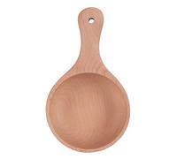 DIRBAK Wooden Salad Bowl with Handle Japanese Style Noodles Fruit Bowl Kitchen Tableware Handmade from Beech Wood for Daily Homes and Restaurants
