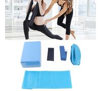 DIRBAK Yoga Fitness Set, 5pcs Yoga Block, Stretch Belt, Latex Towel, Resistance Loop, Exercise Ball for Home Gym Workout Blue.
