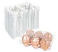 DIRBUY 100PCS Plastic Egg Cartons Bulk 2x3 Egg Holders Style Holds 6 Eggs - Half Dozen Storage Perfect for Family Pasture, Groceries Chicken Farm, Refrigerator Storage