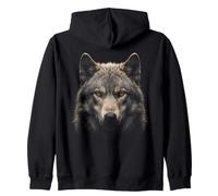 Dire Wolf Face Moonlight Forest Wildlife Nature Dire Wolf Zip Hoodie