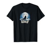 Dire Wolf Howling Fractured Moon Winter T-Shirt