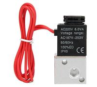 Direct Acting Solenoid Valve, 2 Position 3 Way Valve, Aluminum Alloy Body with G1/8in Thread, for Water Air Oil Control, IP65 and Dust Proof Design, Wide Temperature Ran (220V)