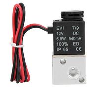 Direct Acting Solenoid Valve, 2 Position 3 Way Valve, Aluminum Alloy Body with G1/8in Thread, for Water Air Oil Control, IP65 and Dust Proof Design, Wide Temperature Ran (DC12V)