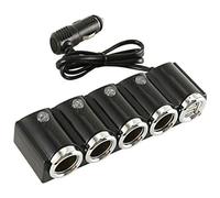 Direct Car Charger, 4 Way Cigarette Lighter Splitter Dual USB Adapter for 12V-24V Socket for Smartphones, Tablets and More