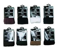 Direct Collection 2 pair pack 70 Denier Opaque School Tights art no 7134 (S/M (36-42 HIP), WHITE)