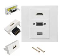 Direct Connecting VGA HDTV USB Wall Mount Panel 86mm Wall Outlet Video Socket for Video Sound Transmission VGA USB