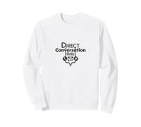 Direct Conversation Only: Funny Minimalist Communication Statement Sweatshirt, Adult Unisex, White, XX-Large