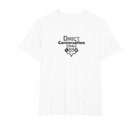 Direct Conversation Only: Minimalist Communication Statement T-Shirt, Men's Big and Tall, White, 5X Tall