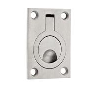DIRECT DOOR HANDLES. Solid Flush Ring Pull Handle 44mm x 62mm in Satin Stainless Steel