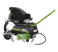 Direct Drive Air Compressor - 50L Capacity Tank - 4 Piece Air Accessory Kit