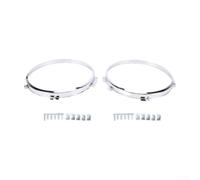 Direct Fit 7 Inch Headlamp Retaining Bezel Pair Made From Strong Metal Alloy In Chrome For Land Rover Series 2 2a 3 And For Range Rover Up To Nineteen Ninety Four