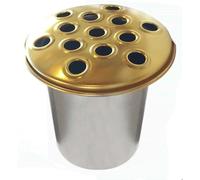 Direct Florist Supplies - 10CM Quality Aluminium Memorial Grave Vase Pot Insert British Made (Gold)